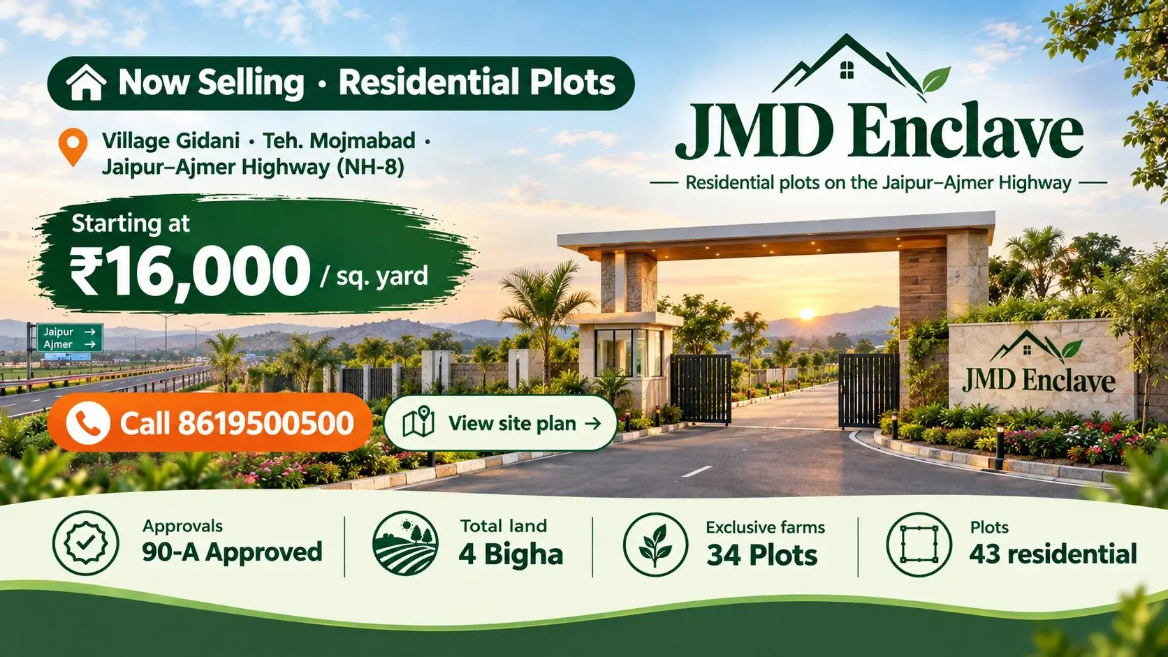 JMD Enclave — Residential plots on the Jaipur–Ajmer Highway