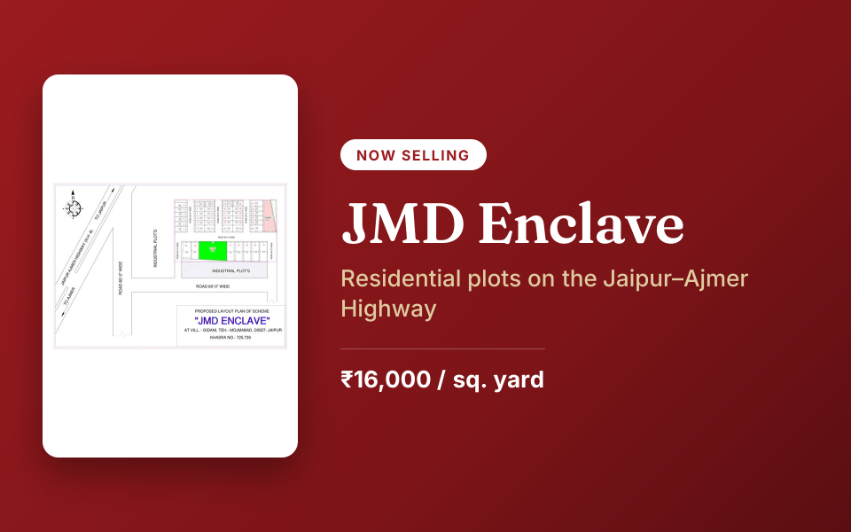 JMD Enclave — Residential plots on the Jaipur–Ajmer Highway: site plan and key details